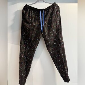 Women’s Size Medium Holiday Black Speckled Sleep Pants